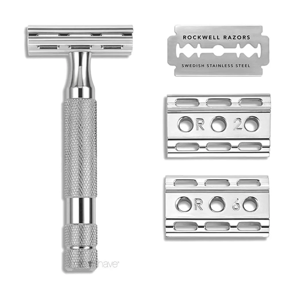 Rockwell Razors 6C Justerbar DE-Skraber, White Chrome