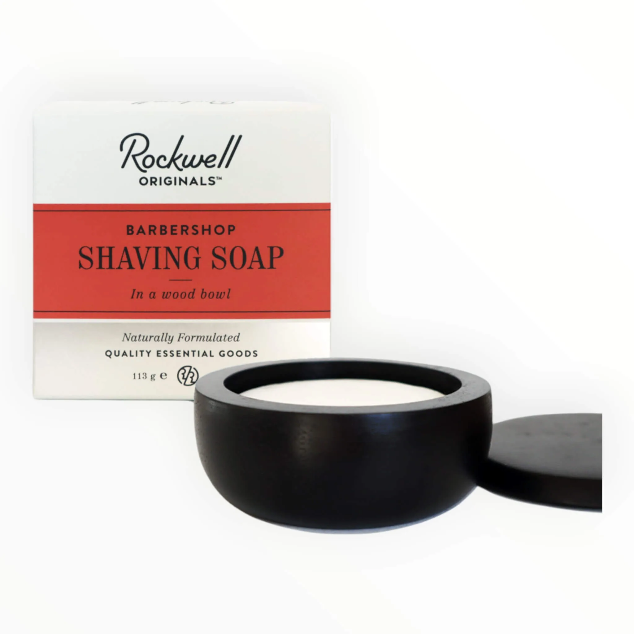 Rockwell Razors Barbersæbe i Træskål, Barbershop Scent, 113 gr.