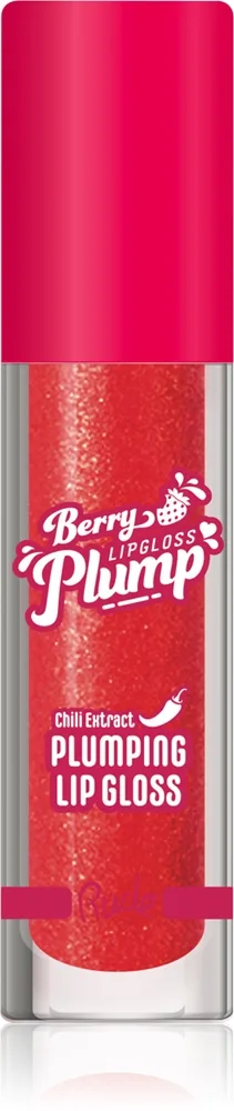Rude Cosmetics Berry Plump Fugtende læbeglans med volumeneffekt Skygge Strawberry Kiss 4 g