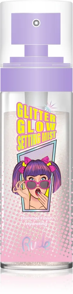 Rude Cosmetics Glitter Glow meikinkiinnityssuihke sisältää kimalteita 60 ml