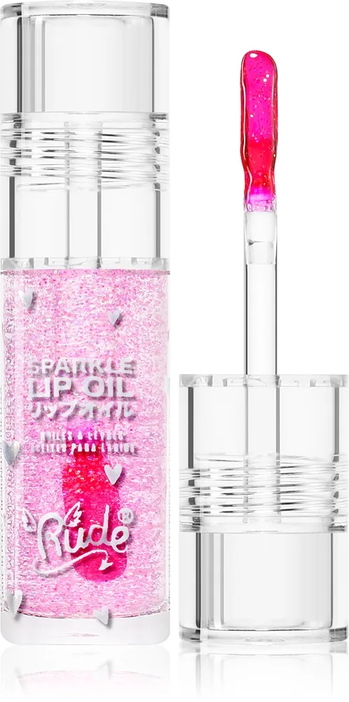Rude Cosmetics Manga Collection Sparkle Lip Oil sävyttävä huuliöljy kosteuttava vaikutus sävy Mint 4 g