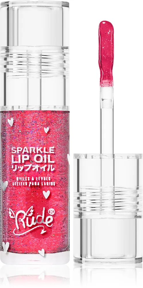 Rude Cosmetics Manga Collection Sparkle Lip Oil sävyttävä huuliöljy kosteuttava vaikutus sävy Watermelon 4 g