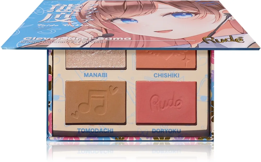 Rude Cosmetics Manga Face Palette monikäyttöinen kasvopaletti kasvoille sävy Clever Kirei-Sama 11.2 g