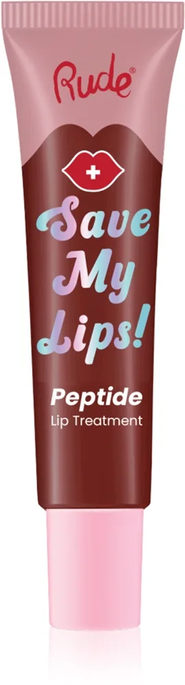 Rude Cosmetics Save My Lips ravitseva ja kosteuttava huulibalsami sisältää peptidejä sävy Cherry 15 ml