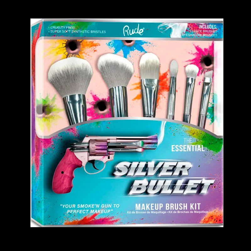 RUDE Cosmetics Silver Bullet Makeup Brush Kit (1 stk)