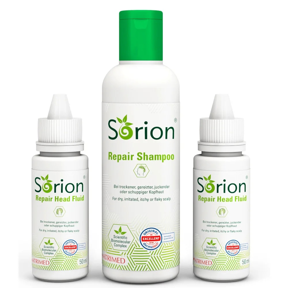 Sorion Repair Shampoo &amp; 2x Sorion Repair Head Fluid 1 Packung Haarspülung