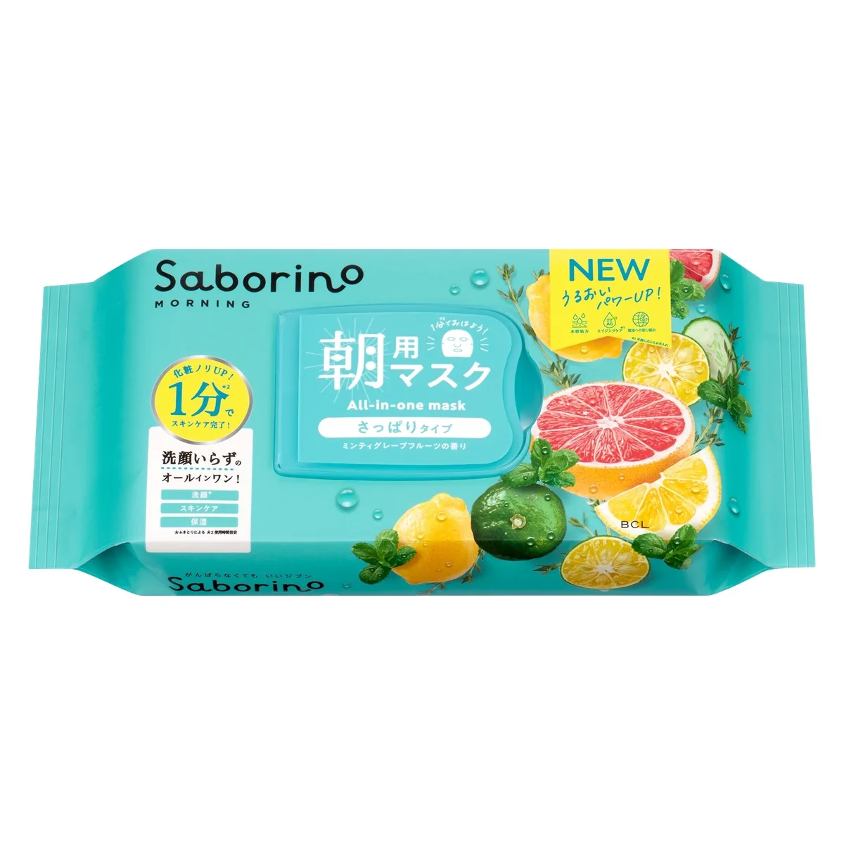 Saborino Morning Facial Sheet Mask Minty Fresh N 30pcs