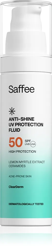Saffee ClearDerm Anti-shine UV Protection Fluid SPF 50 Beskyttende væske Til fedtet hud med tendens til akne SPF 50 50 ml
