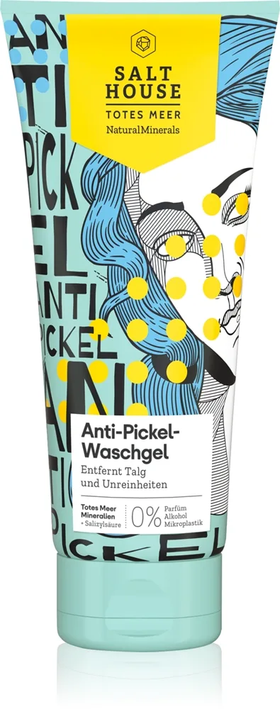 Salt House Natural Minerals Anti-pimple Skin Care puhdistus- ja meikinpoistogeeli aknea vastaan 250 ml