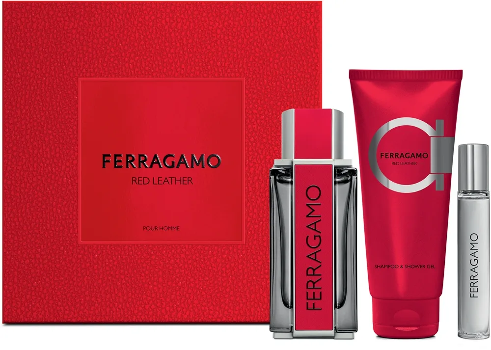 Ferragamo Red Leather Presentförpackning för män