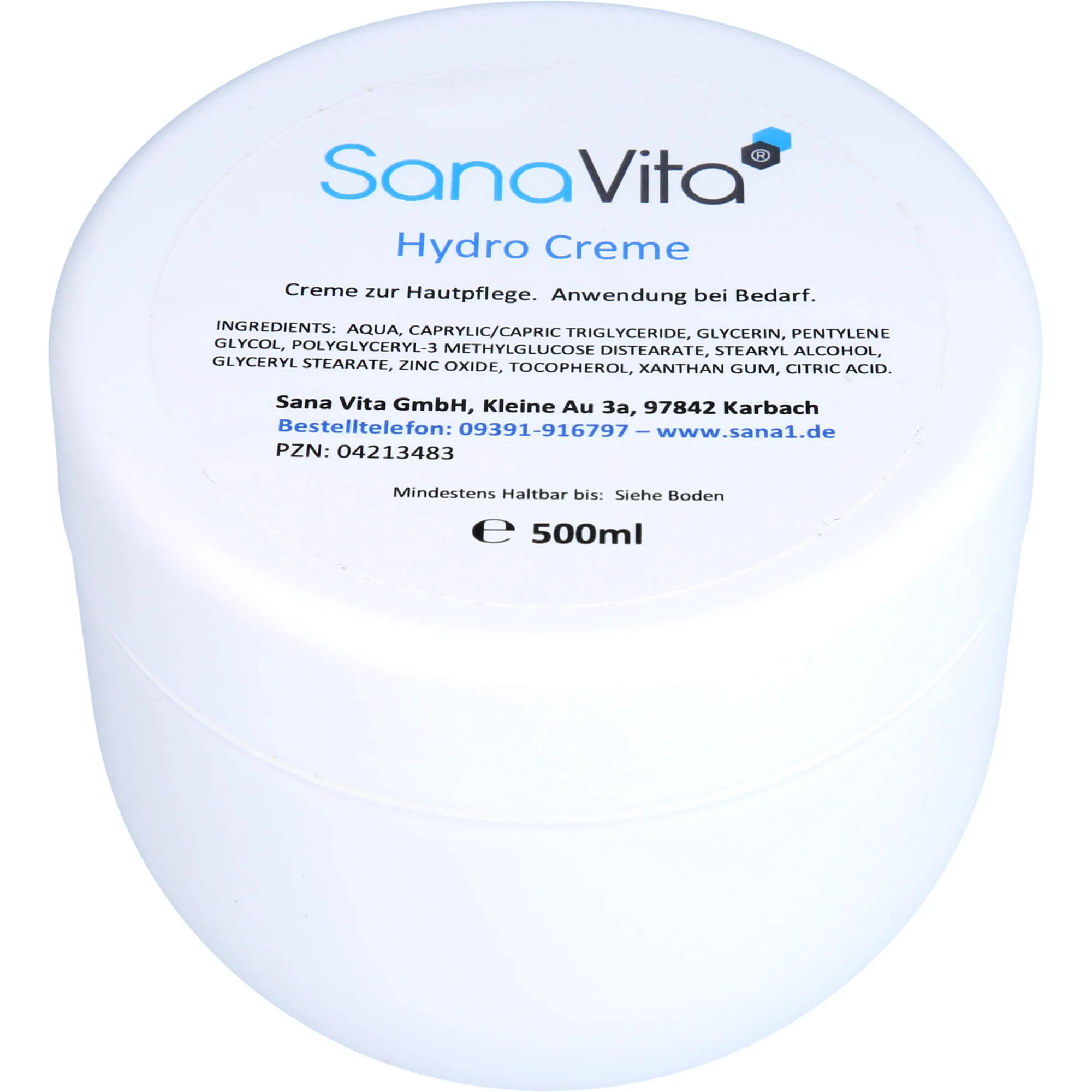 Sana Vita Hydro Creme 500 ml - Bei trockener Haut
