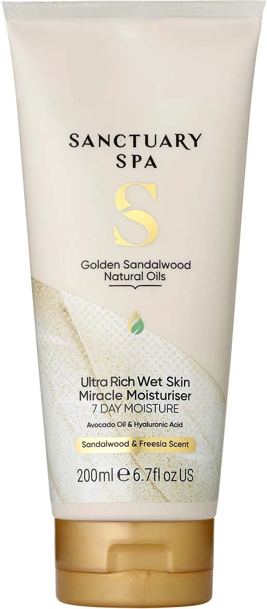 Sanctuary Spa Golden Sandalwood Natural Oils Wet Skin Miracle Moisturiser 200 ml
