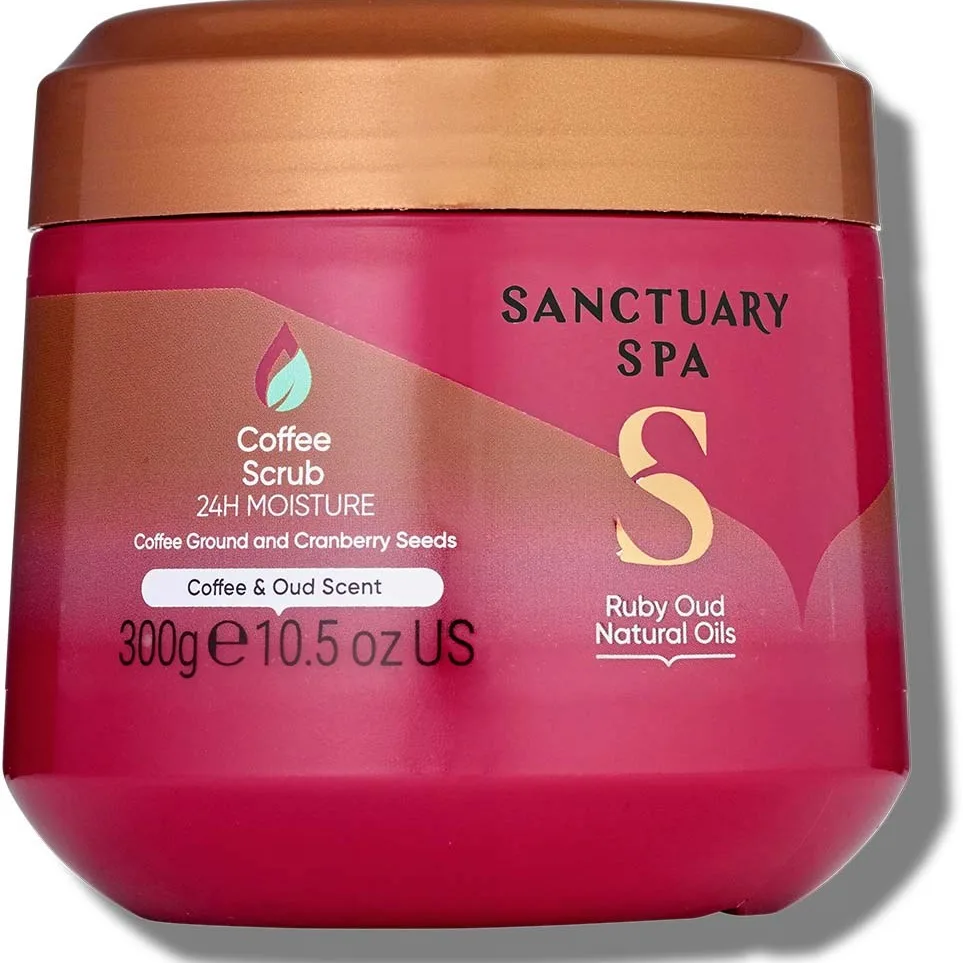 Sanctuary Spa Ruby Oud Kroppsskrubb med kaffe 300 ml