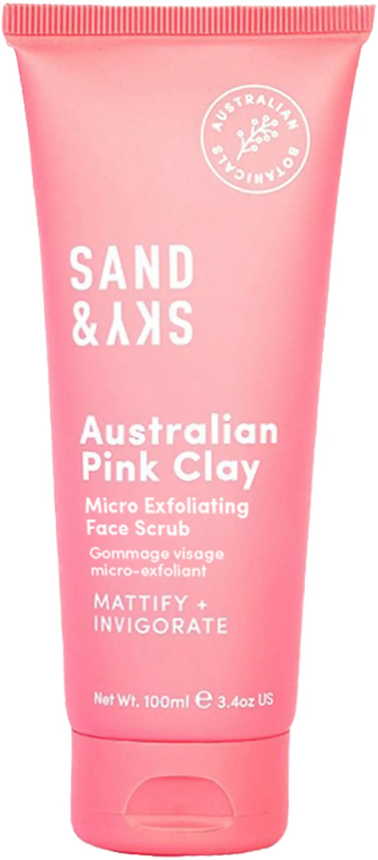 Sand & Sky Australian Pink Clay Micro-exfoliating face scrub Cleansing gel