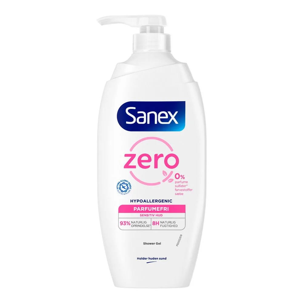 Sanex Zero% Shower Gel m. pumpe - 750 ml.