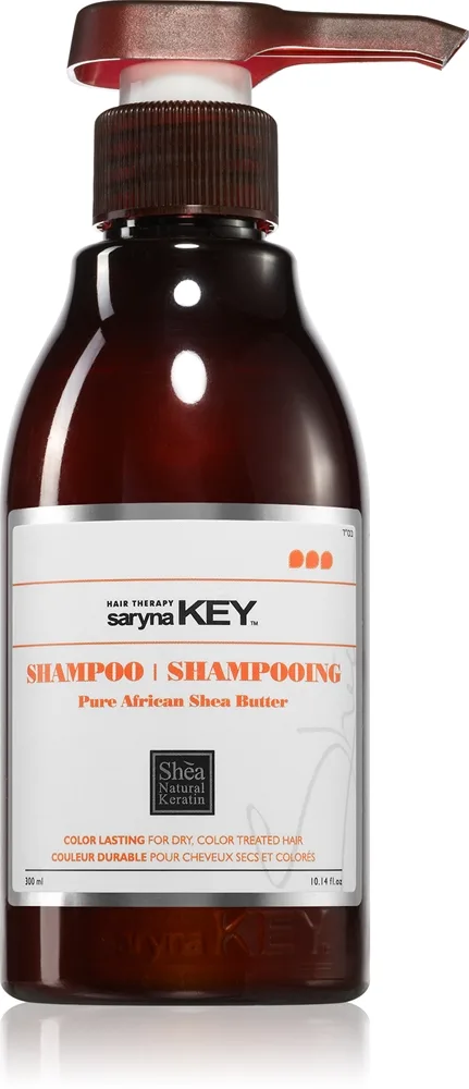 Saryna Key Pure African Shea Butter Color Lasting shampoo värjätyille hiuksille sisältää sheavoita 300 ml