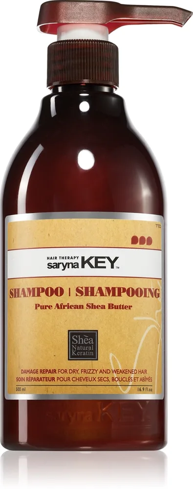 Saryna Key Pure African Shea Butter Damage Repair shampoo kuiville hiuksille sisältää sheavoita 500 ml