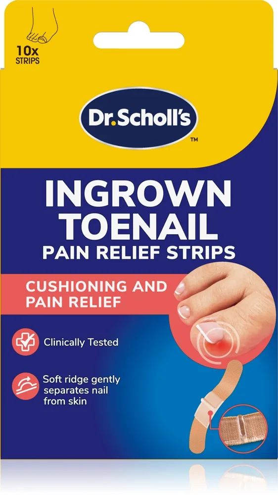 Scholl Dr. Scholl's Ingrown Toenail Pain Relief Strips suojalaastarit kynsien kasvua edistämään 10 kpl