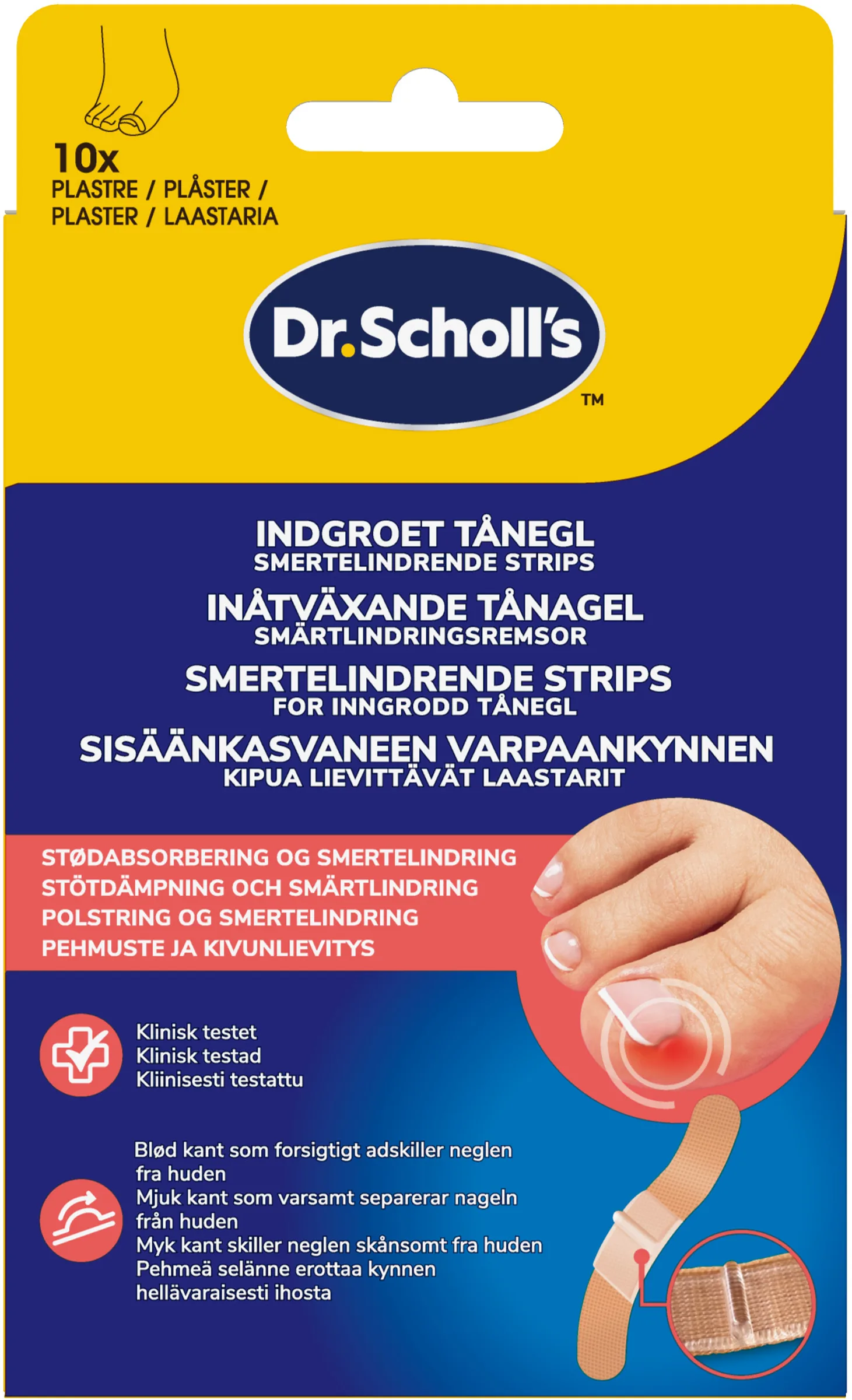 Scholl Sisäänkasvaneen varpaankynnen kipua lievittävät laastarit 10 kpl