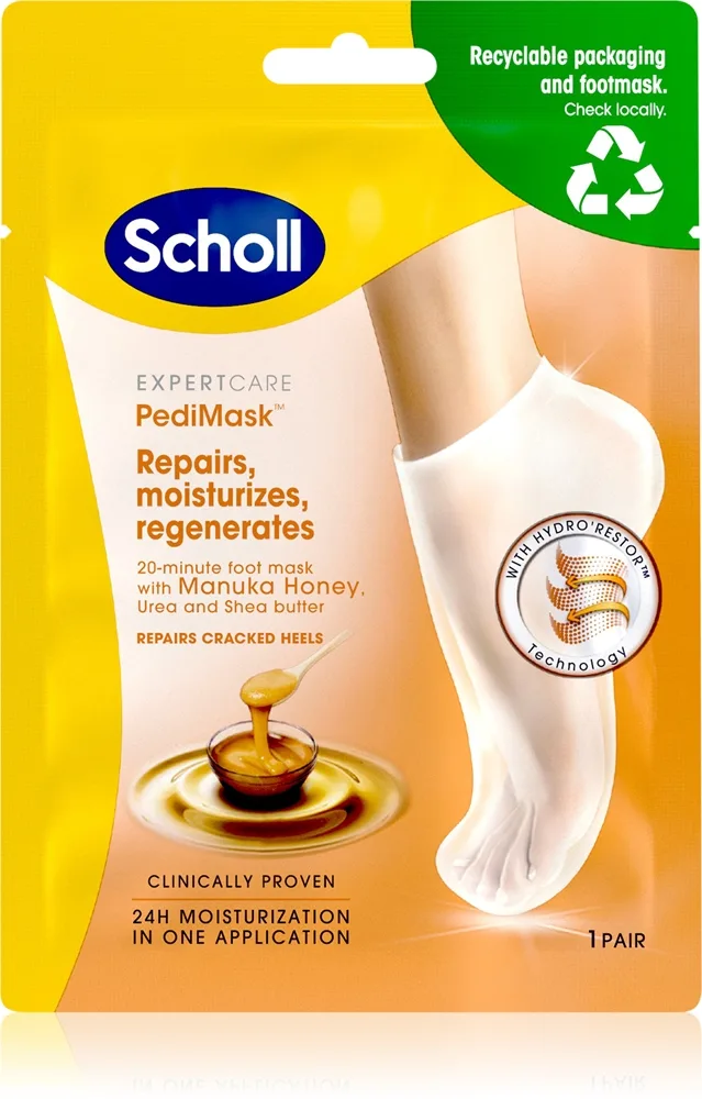 Scholl Pedimask™ Manuka Honey tiefenwirksame nährende Maske für Füssen 1 Paar