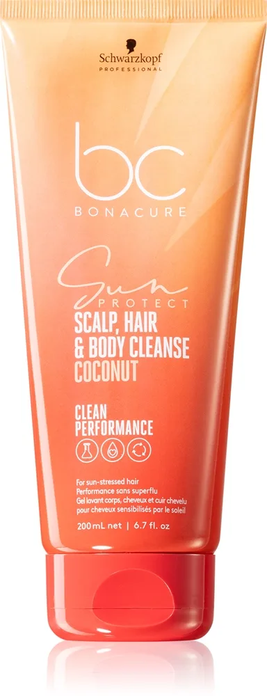Schwarzkopf Professional BC Bonacure Sun Protect Scalp, Hair & Body Cleanse Schampo för hår och kropp 200 ml