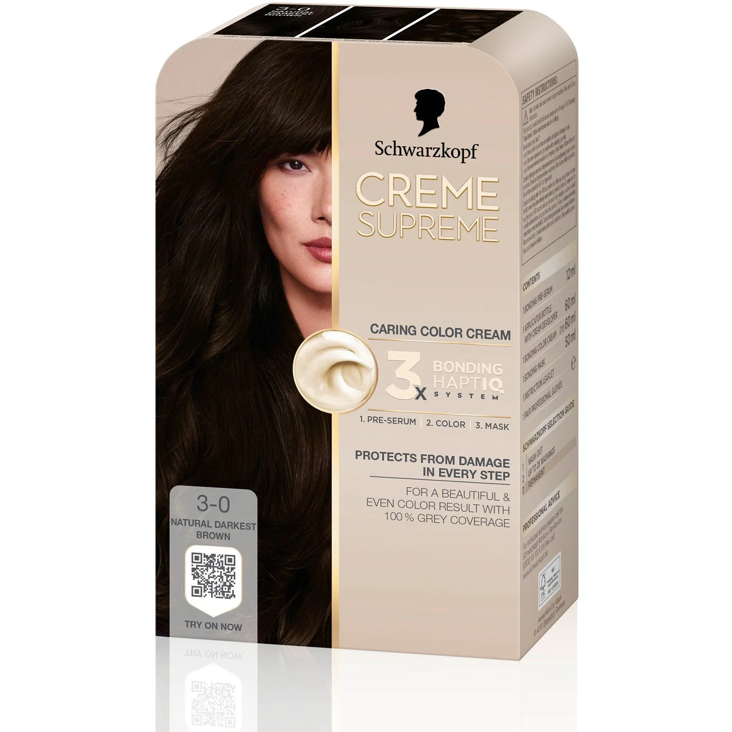 Schwarzkopf Creme Supreme 3-0 Natural Darkest Brown 60 ml