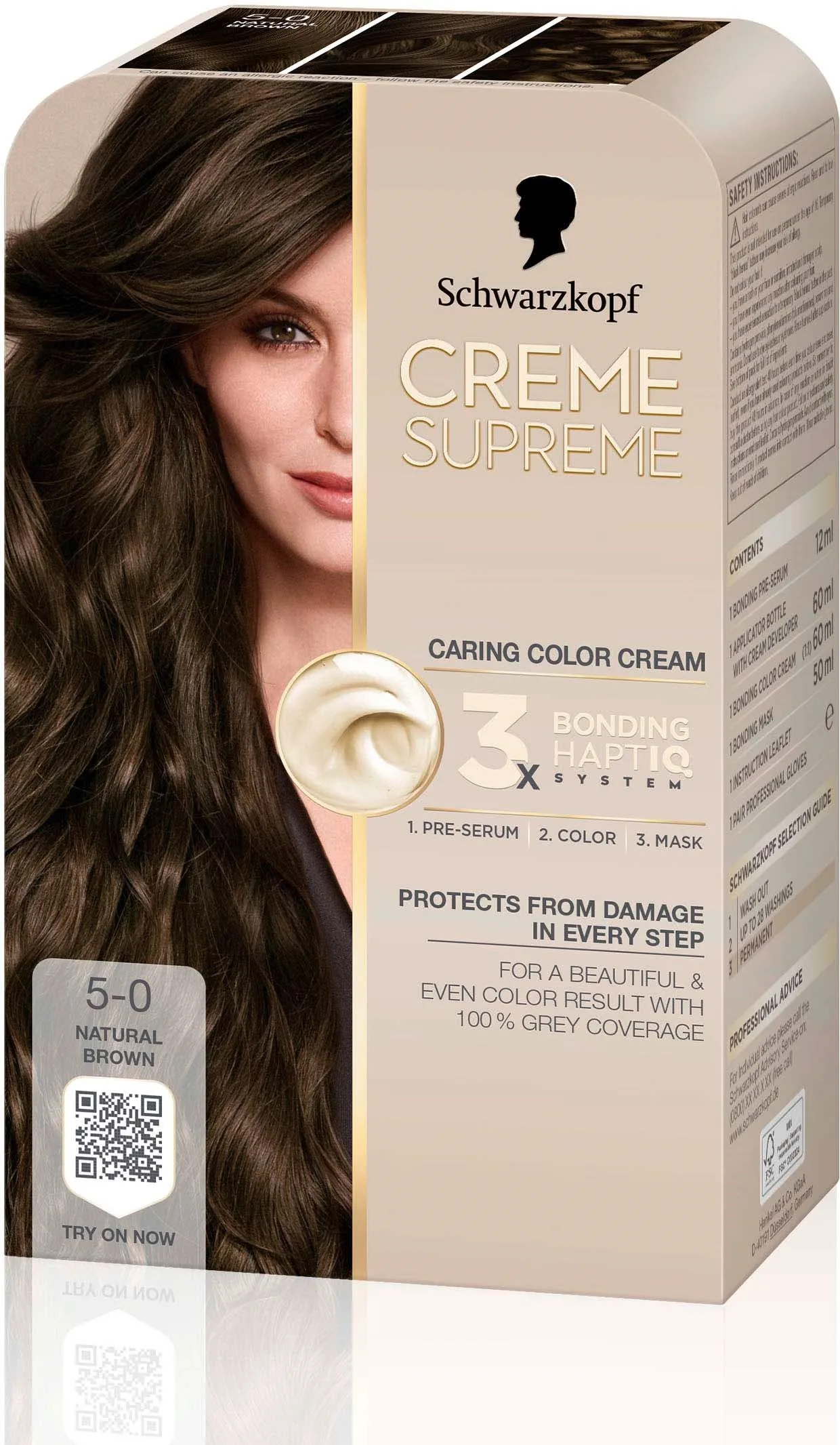 Schwarzkopf Creme Supreme 5-0 Natural Brown - 1 pcs