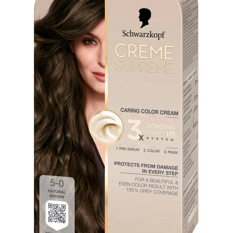 Schwarzkopf Creme Supreme 5-0 Natural Brown (Stop Beauty Waste) 60 ml