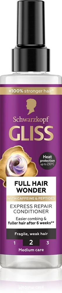 Schwarzkopf Gliss Full Hair Wonder Genoprettende leave-in balsam Til skrøbeligt hår 200 ml