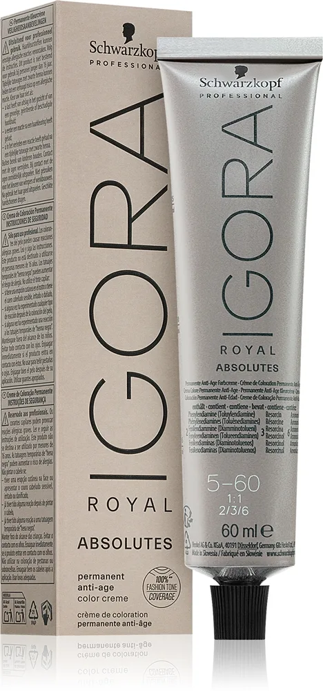 Schwarzkopf Professional IGORA Royal Absolutes hiusväri sävy 5-60 Light Brown Chocolate Natural 60 ml