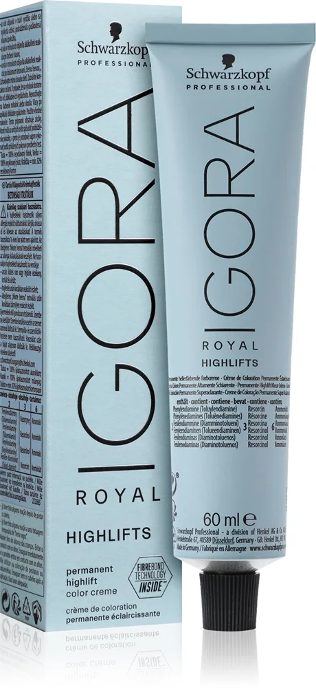 Schwarzkopf Professional IGORA Royal Highlifts Permanent hårfärgningsmedel Skugga 10-1 Ultra Blonde Cendré 60 ml