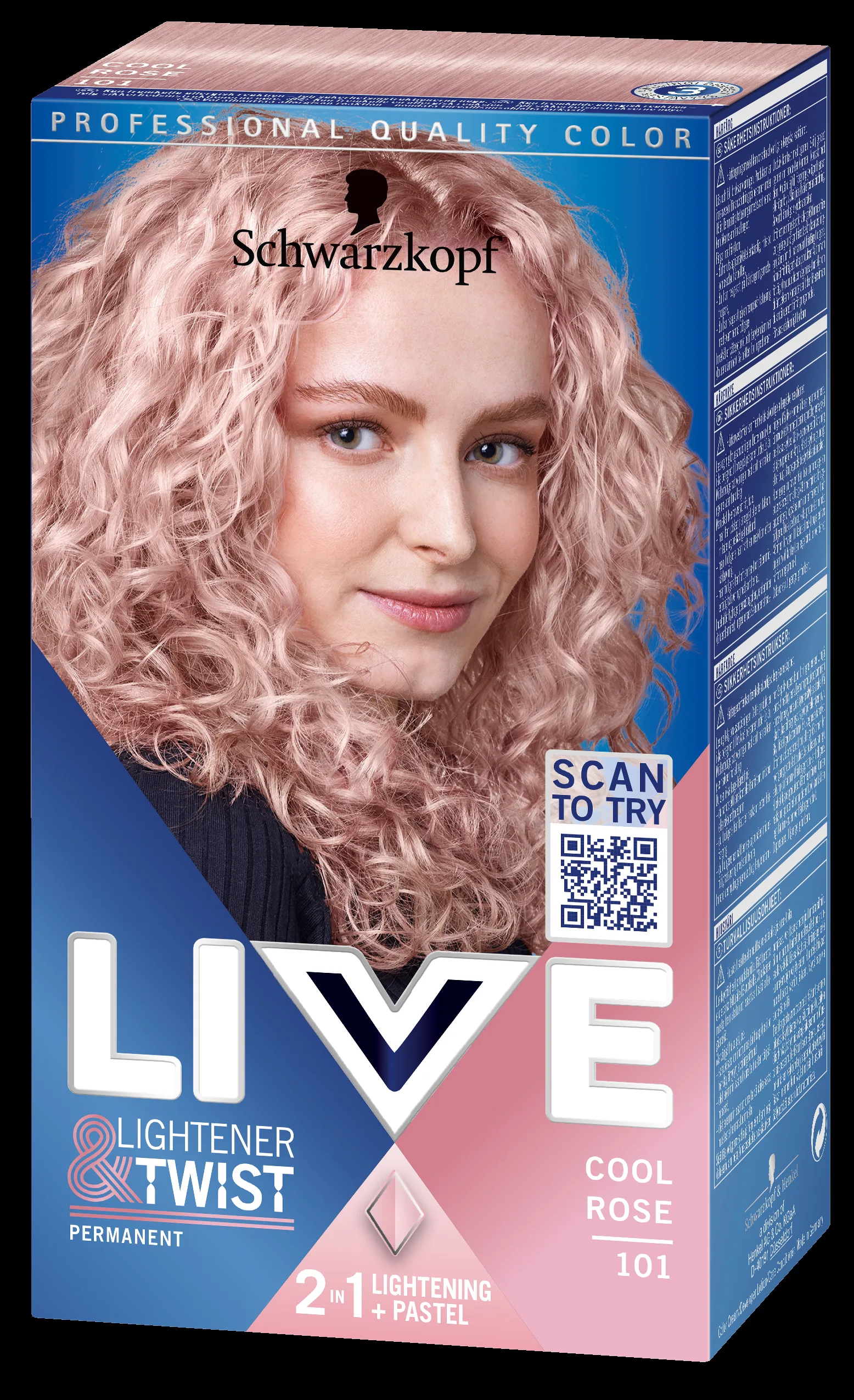 Schwarzkopf LIVE Lightener + Twist 101 Cool Rosé