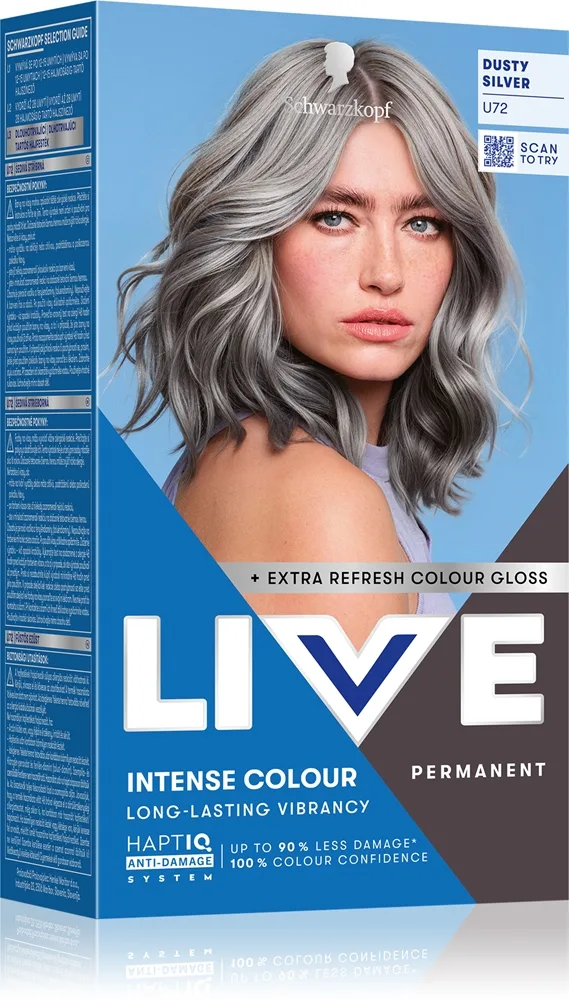 Schwarzkopf LIVE Intense Colour kestohiusväri sävy U72 Dusty Silver 1 kpl