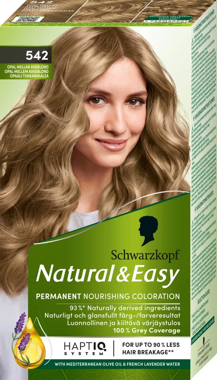 Schwarzkopf Natural & Easy 542 Opal Mellem Askeblond 60 ml