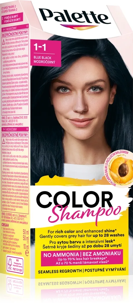 Schwarzkopf Palette Color Shampoo sävyttävä shampoo sävy 1-1 Blue Black 50 ml