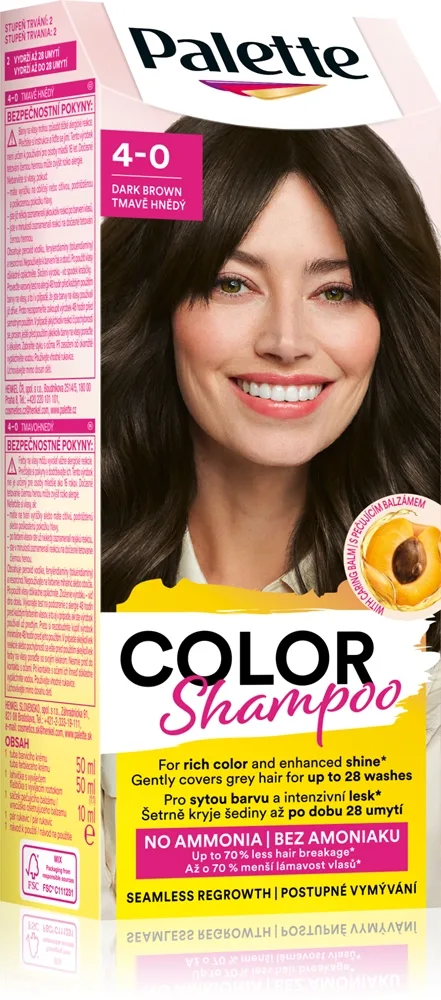 Schwarzkopf Palette Color Shampoo sävyttävä shampoo sävy 4-0 Dark Brown 50 ml