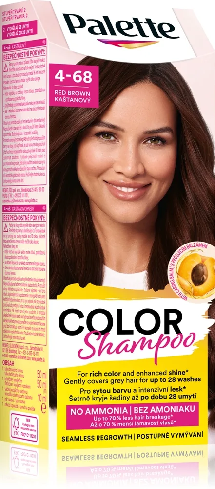Schwarzkopf Palette Color Shampoo sävyttävä shampoo sävy 4-68 Red Brown 50 ml
