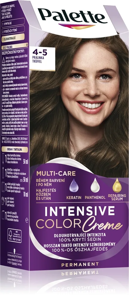 Schwarzkopf Palette Intensive Color Creme Permanent hårfärgningsmedel Skugga 4-5 (G3) Truffles 1 st.