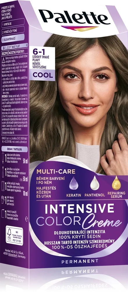 Schwarzkopf Palette Intensive Color Creme kestohiusväri sävy 6-1 Cool Dark Blonde 1 kpl