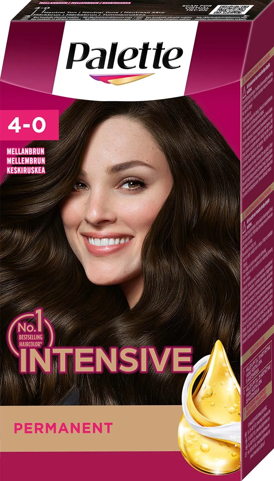 Palette Intensive Creme Coloration 4-0 Mellanbrun