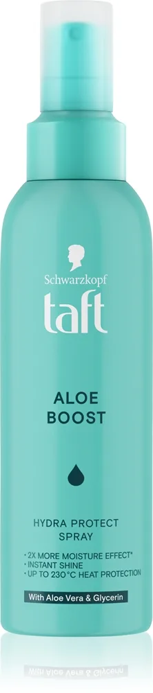 Schwarzkopf Taft Aloe Boost kosteuttava hiussuihke hiusten lämpökäsittelyyn 150 ml