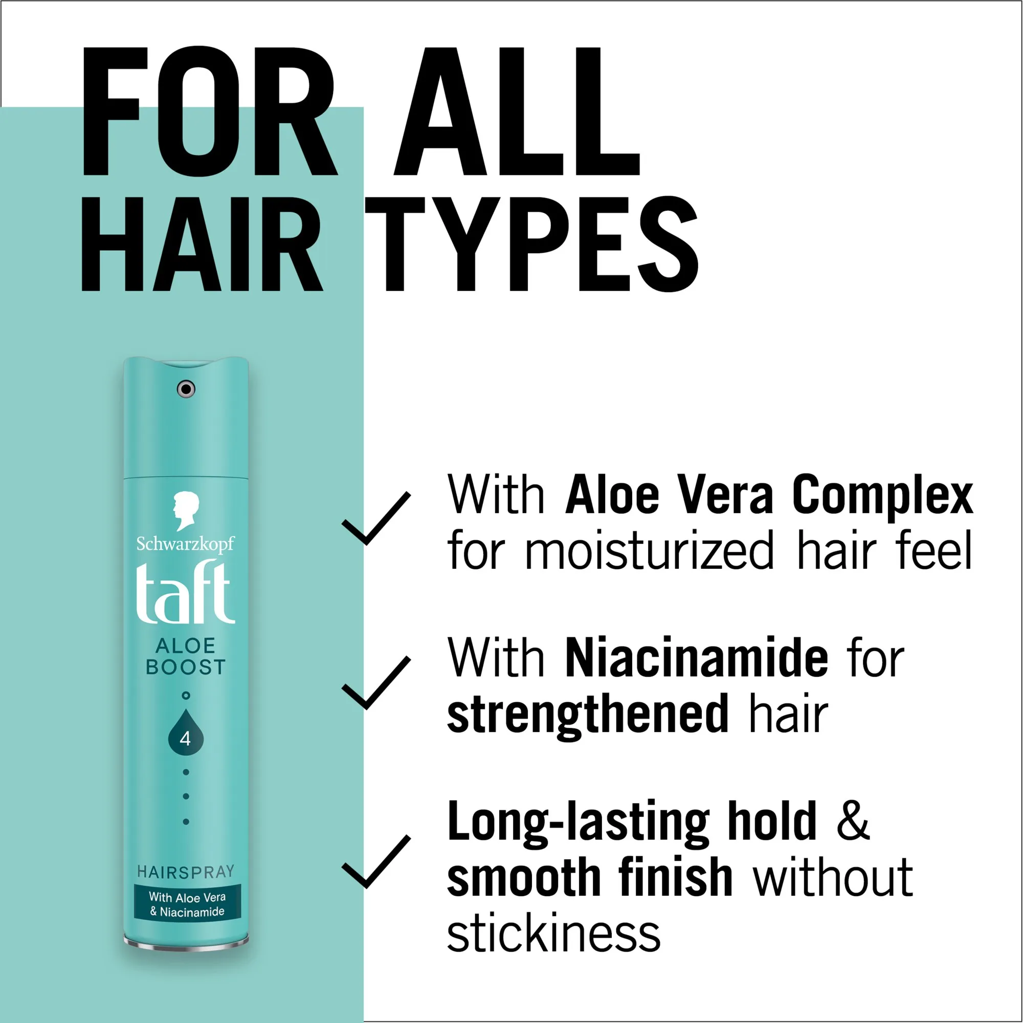 Schwarzkopf Taft Aloe Boost Hairspray 4 250 ml