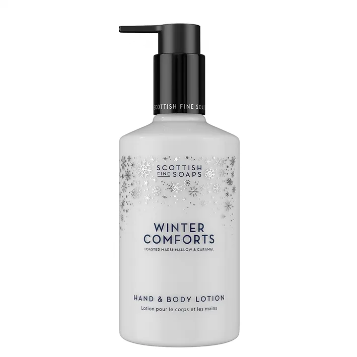 Scottish Fine Soaps Winter Comforts kosteuttava maito käsille ja vartalolle tuoksu Toasted Marshmallow & Caramel 300 ml