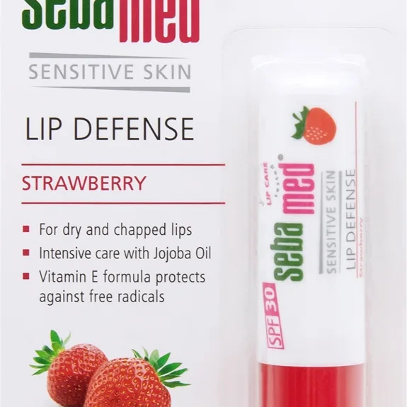 Sebamed Sensitive Skin Lip Defense Skyddande balsam för läppar SPF 30 Strawberry 4.7 g