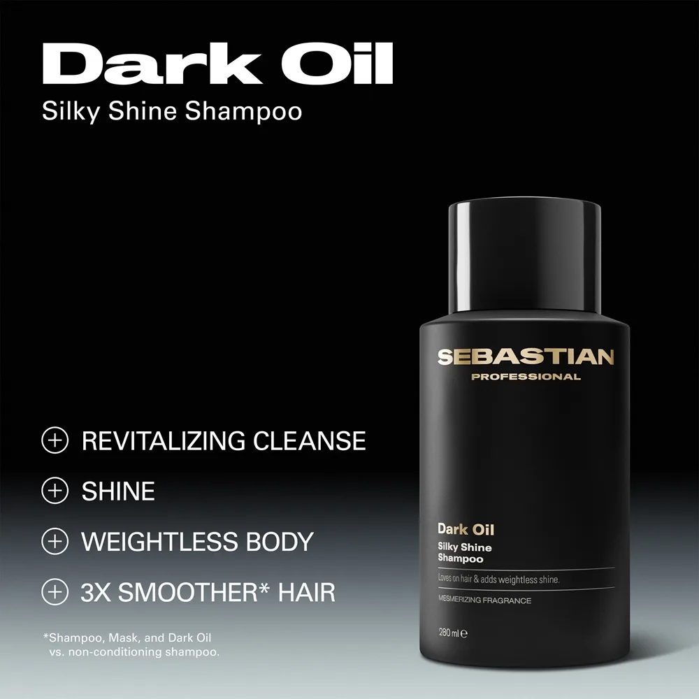 Sebastian Professional Dark Oil Fuktgivande schampo för glansigt och mjukt hår 280 ml
