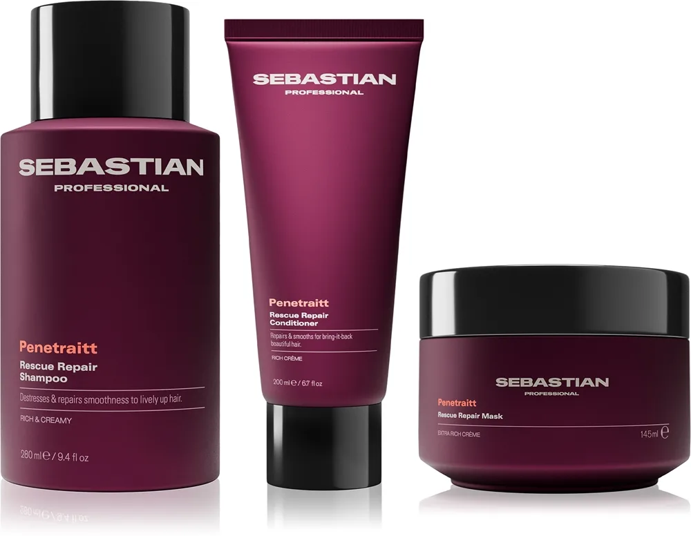 Sebastian Professional Penetraitt Bundle setti vaurioituneille, kemiallisesti käsitellyille hiuksille