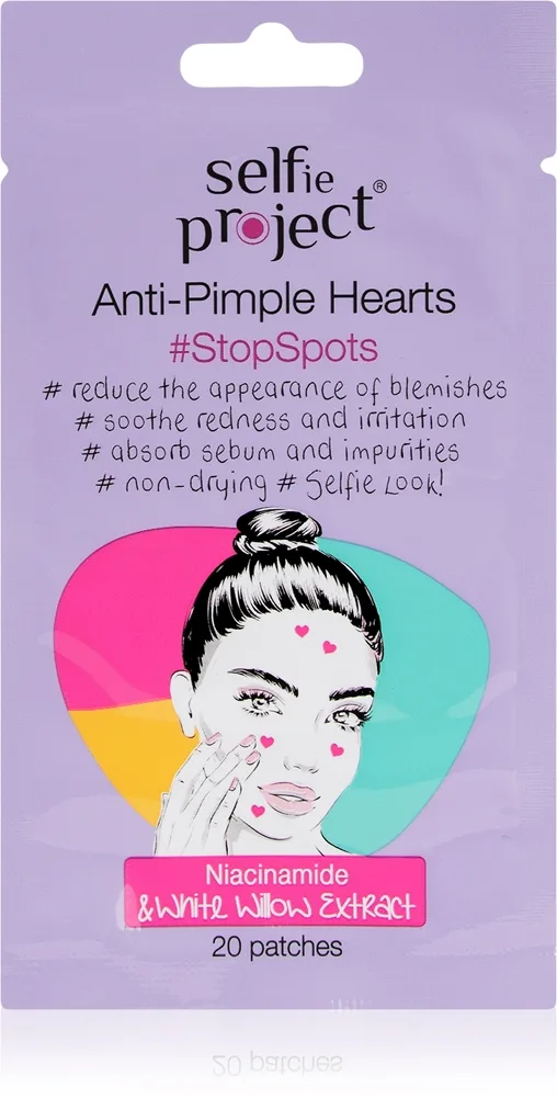 Selfie Project Anti-Pimple Hearts Lappar för problematisk hud med niacinamid 20 st.