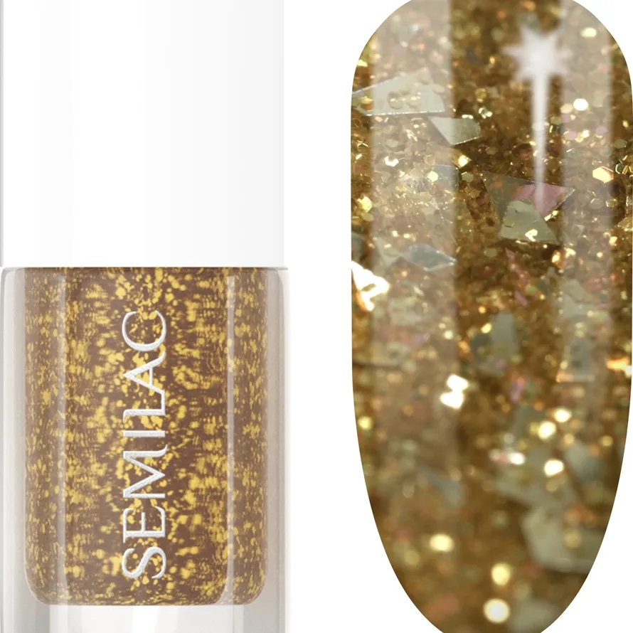 Semilac Glitter Nails Glitrende neglelak Skygge 042 Flakes of Gold 7 ml