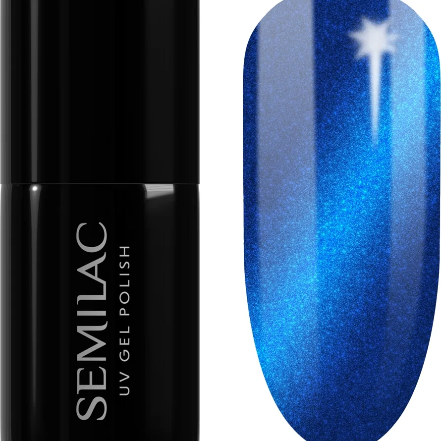 Semilac UV Hybrid Silk Effect geelikynsilakka – UV/LED-lamppu tarvitaan sävy 466 Blue Silk Pyjamas 7 ml