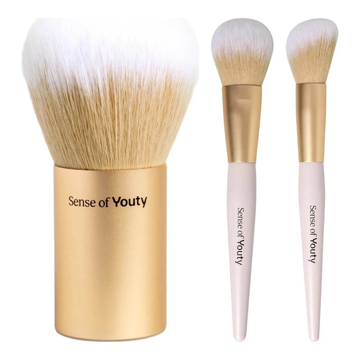 Sense of Youty Flawless Face Brush Collection Kabuki Brush, Powder Brush & Contour Brush